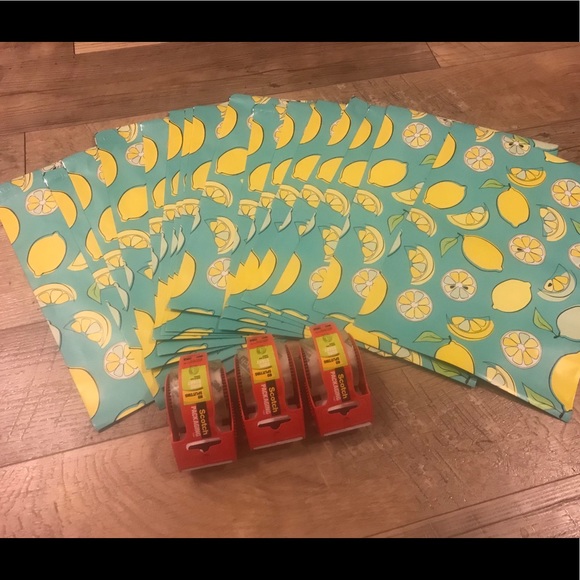 3M Other - 16 lemon 13x10 poly mailers & 3 pack shipping tape